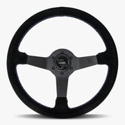 The Classic | Black Alcantara Suede | Black Spoke | Bavarian Stitch - Parts Agent