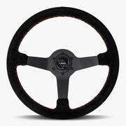 The Classic | Black Alcantara Suede | Black Spoke | Euro Stitch - Parts Agent