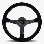 The Classic | Black Alcantara Suede | Black Spoke | White Stitch - Parts Agent