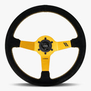 The Classic | Black Alcantara Suede | Gold Spoke | Gold Stitch - Parts Agent