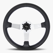 The Classic | Black Leather | Silver Spoke | Bavarian Stitch - Parts Agent