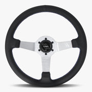 The Classic | Black Perforated Leather | Silver Spoke | Bavarian Stitch - Parts Agent