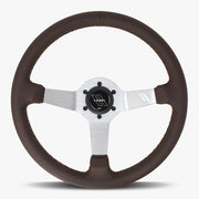 The Classic | Nappa Brown Leather | Silver Spoke | Brown Stitch - Parts Agent
