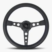 The Daytona | Black Leather | Black Spoke | Bavarian Stitch - Parts Agent