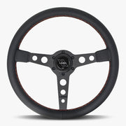 The Daytona | Black Leather | Black Spoke | Euro Stitch - Parts Agent