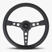 The Daytona | Black Leather | Black Spoke | White Stitch - Parts Agent
