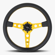 The Daytona | Black Leather | Gold Spoke | Gold Stitch - Parts Agent