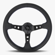 The Daytona | Black Perforated Leather | Black Spoke | Bavarian Stitch - Parts Agent
