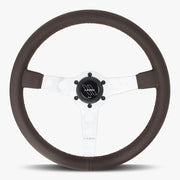 The Daytona | Nappa Brown Leather  | Silver Spoke | Brown Stitch - Parts Agent