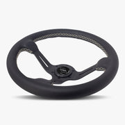 The Le Mans | Black Leather | Black Spoke | White Stitch - Parts Agent