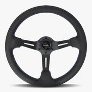 The Le Mans | Black Perforated Leather | Black Spoke | Bavarian Stitch - Parts Agent