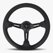 The Le Mans | Black Perforated Leather | Black Spoke | Black Stitch - Parts Agent