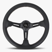 The Le Mans | Black Perforated Leather | Black Spoke | White Stitch - Parts Agent