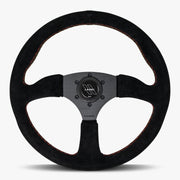 The Performa | Black Alcantara Suede | Black Spoke | Euro Stitch - Parts Agent