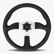 The Performa | Black Leather | Silver Spoke | Bavarian Stitch - Parts Agent