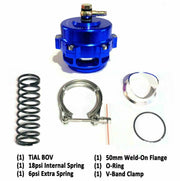 TiAL Q BV50 Blue 50mm Blow Off Valve (BOV) - Up to 35PSI - 6PSI + 18PSI Springs - Parts Agent