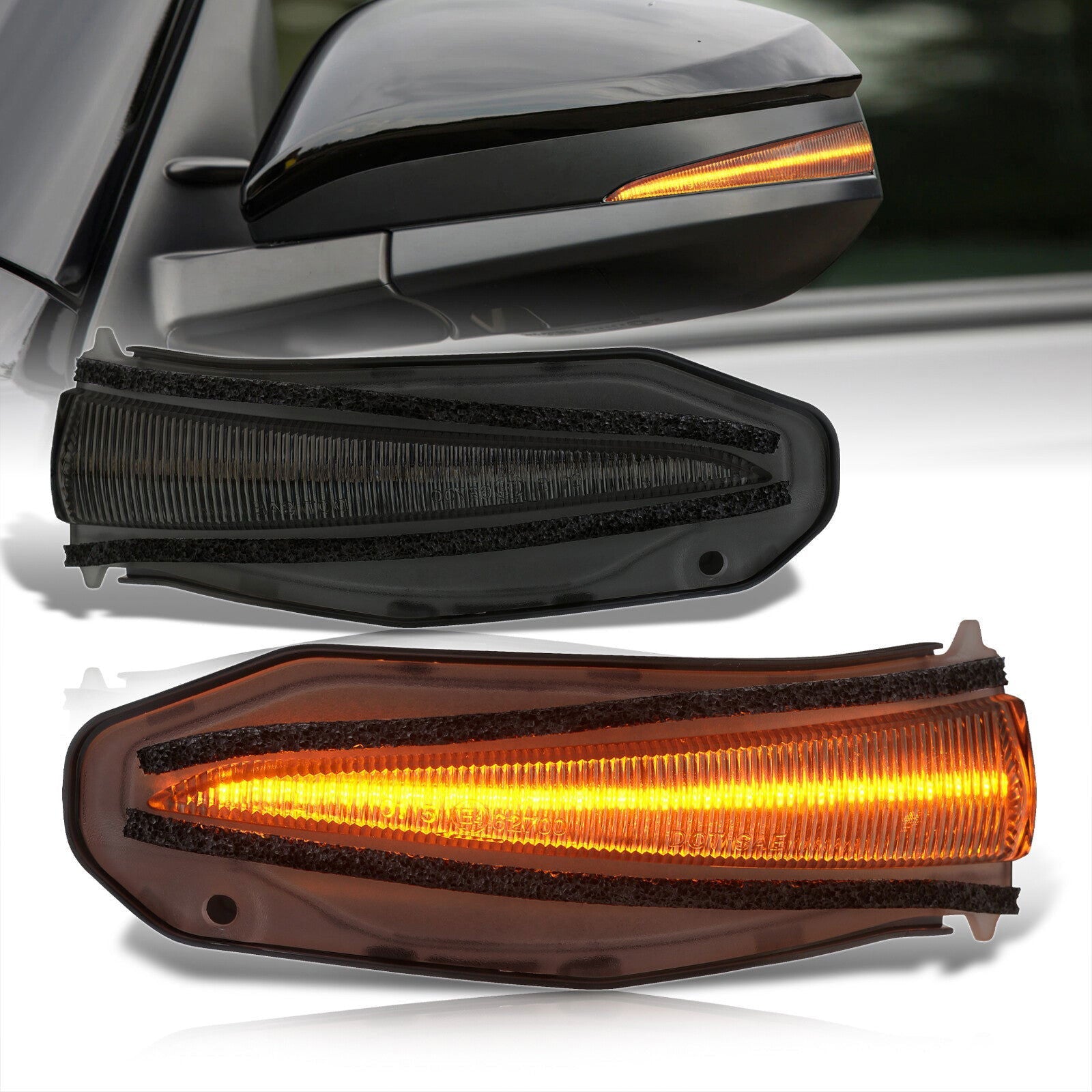 Toyota 4Runner 2014-2021 / RAV4 2013-2018 Front Amber Sequential LED Side Mirror Signal Marker Lights Smoke Len - Parts Agent