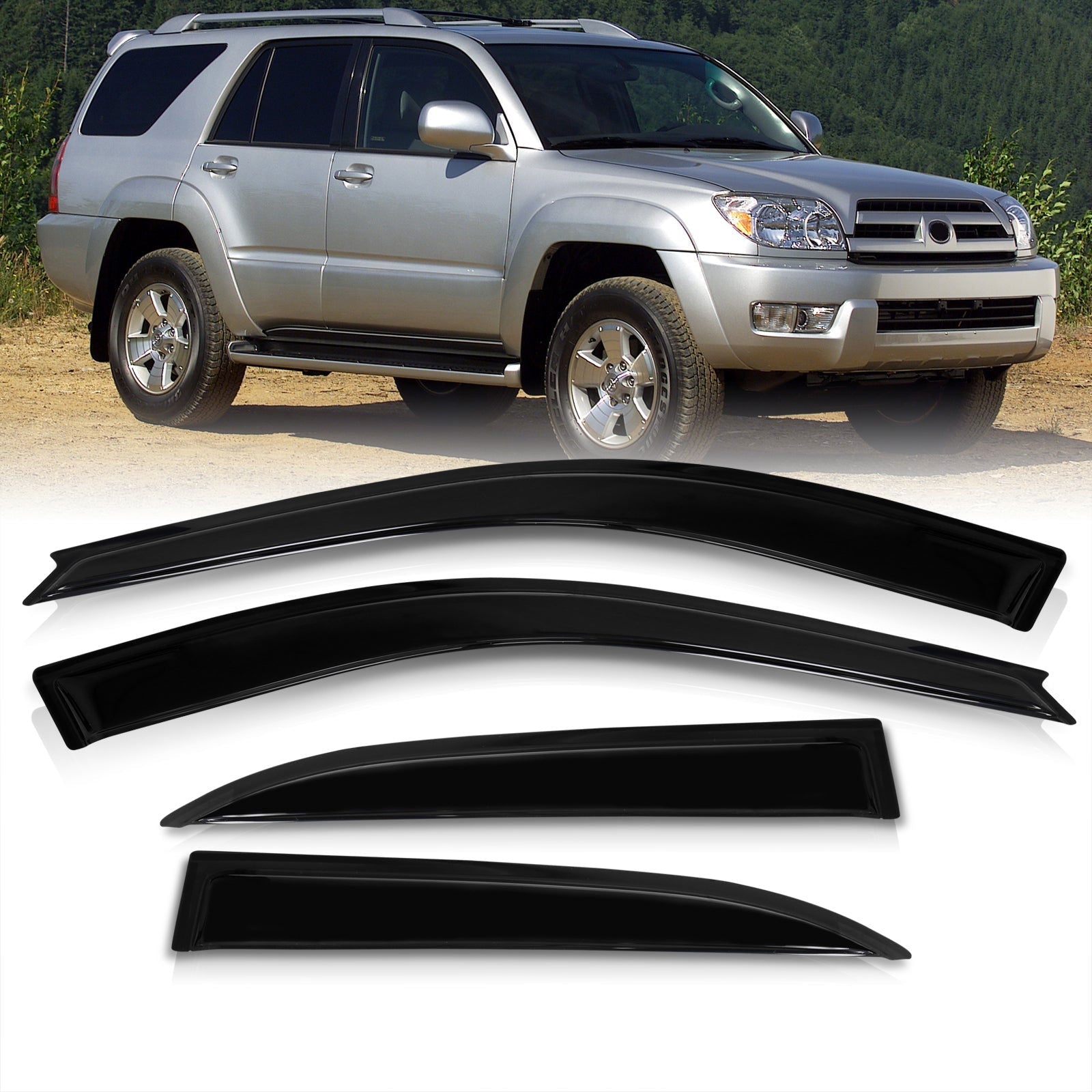 Toyota 4 Runner 2003-2009 4 Door Tape On Window Visors - Parts Agent