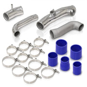 Toyota 86 2013-2021 / Scion FRS 2013-2016 / Subaru BRZ 2013-2021 Bolt-On Aluminum Polished Piping Kit + Blue Couplers - Parts Agent