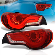 Toyota 86 FRS 2012-2020 / Subaru BRZ 2012-2020 Sequential LED Bar Tail Lights Chrome Housing Red Len White Tube - Parts Agent