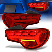 Toyota 86 FRS 2012-2020 / Subaru BRZ 2012-2020 Sequential LED Bar Tail Lights Chrome Housing Red Len White Tube (Version 2) - Parts Agent