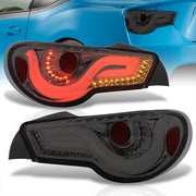 Toyota 86 FRS 2012-2020 / Subaru BRZ 2012-2020 Sequential LED Bar Tail Lights Chrome Housing Smoke Len White Tube - Parts Agent
