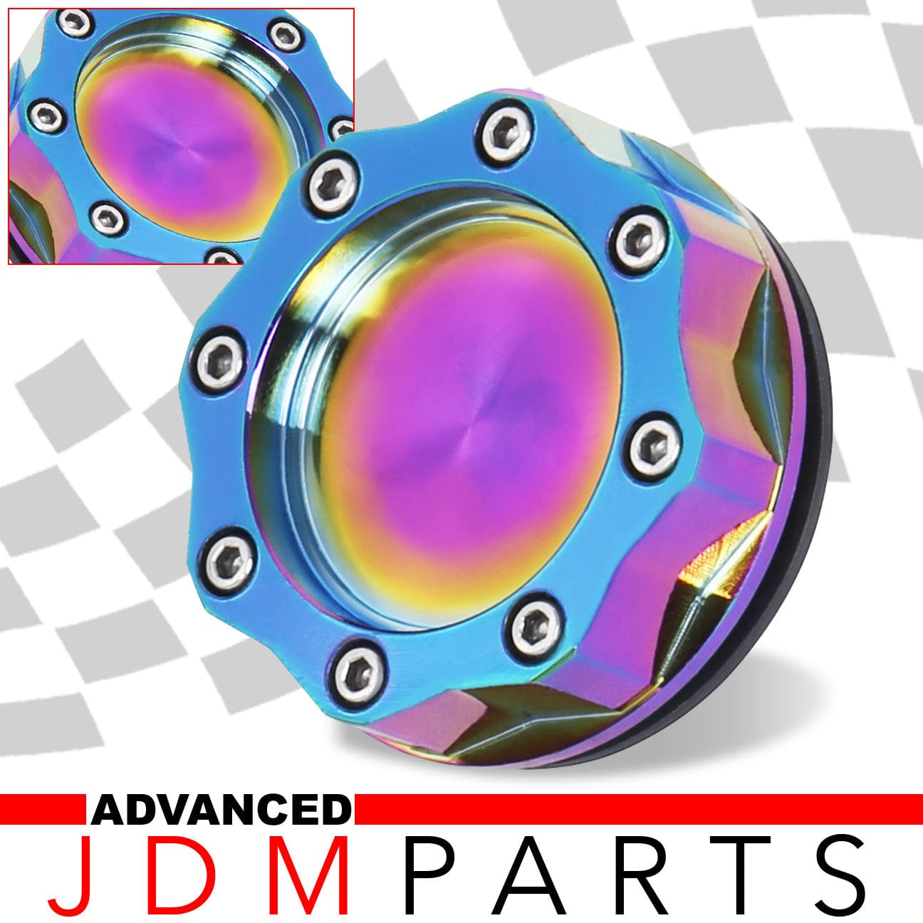 Toyota Aluminum Octogon Screw Style Oil Cap Neo Chrome - Parts Agent