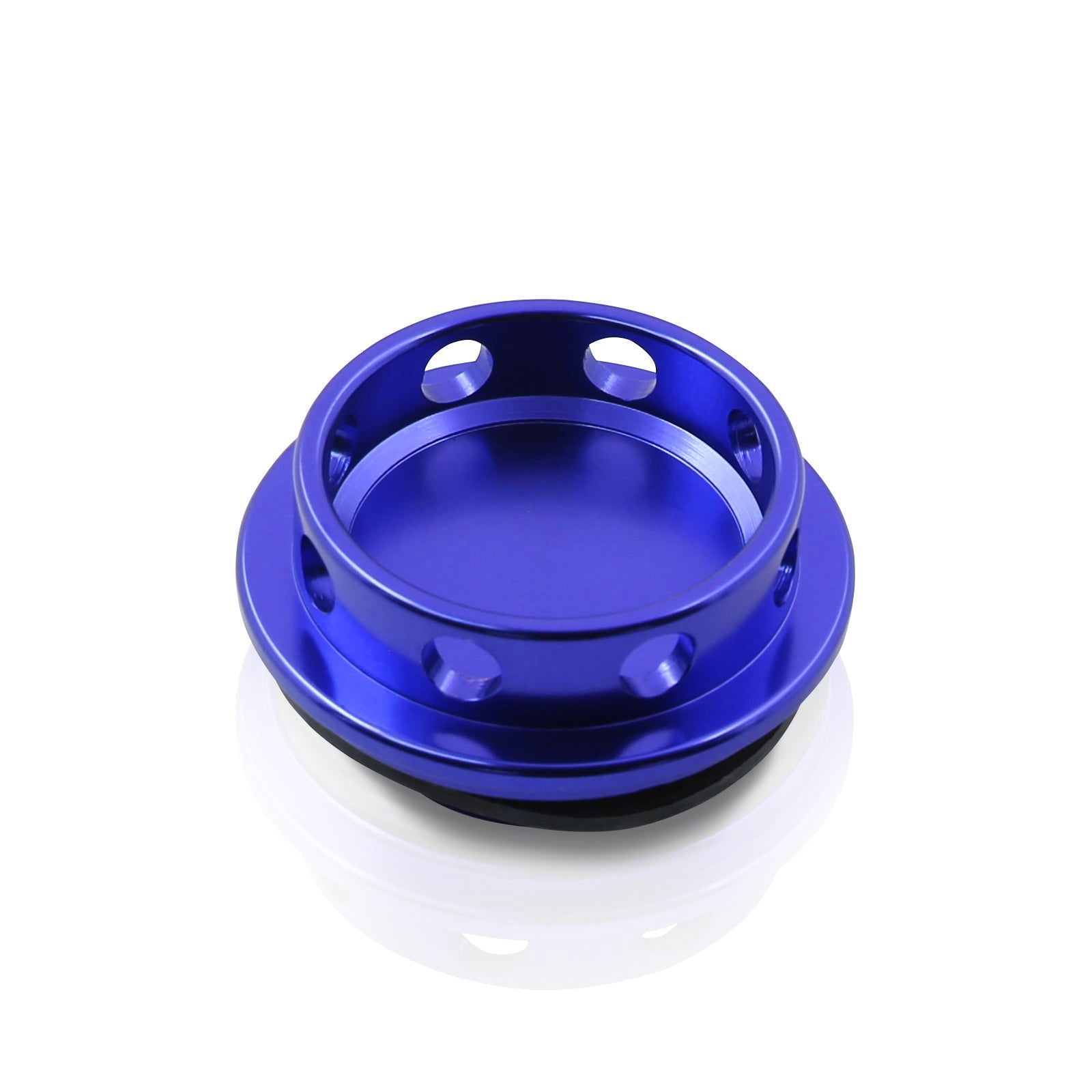 Toyota Aluminum Round Circle Hole Style Oil Cap Blue - Parts Agent