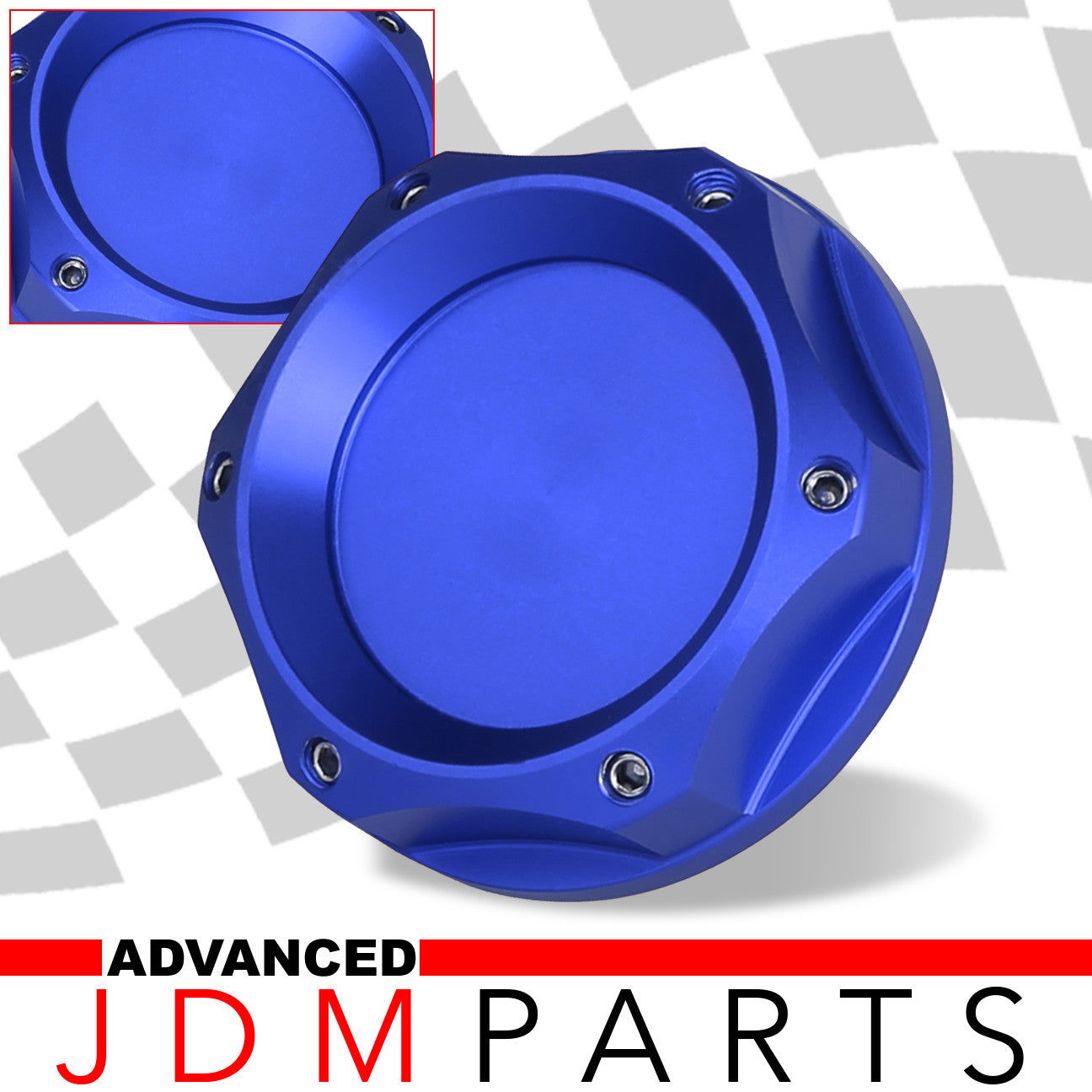 Toyota Aluminum Round Circle Hole Style Oil Cap Blue - Parts Agent