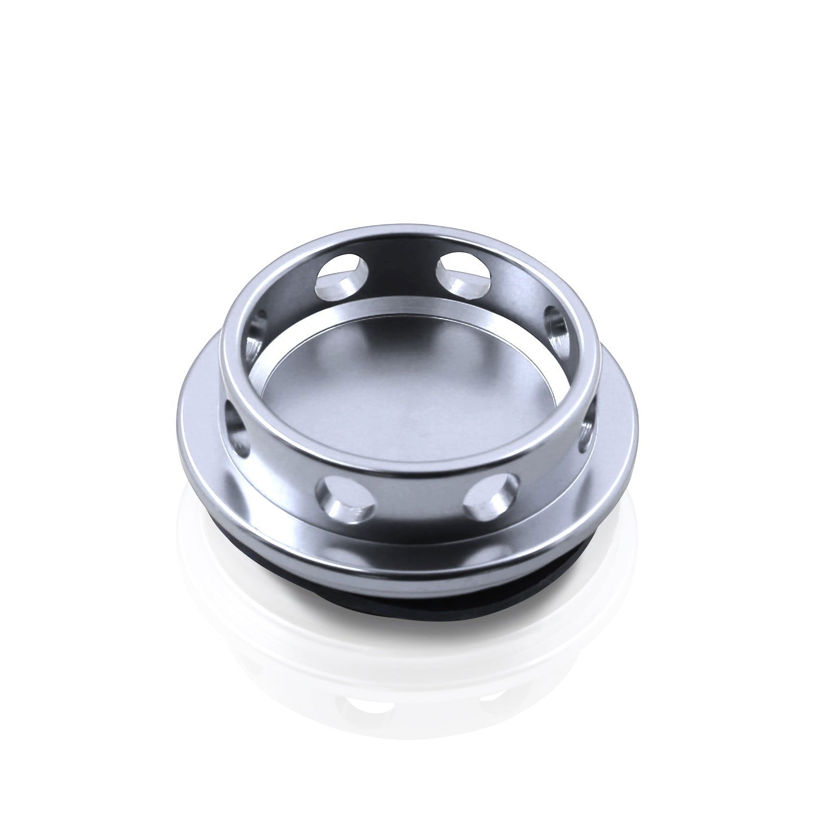Toyota Aluminum Round Circle Hole Style Oil Cap Gunmetal - Parts Agent