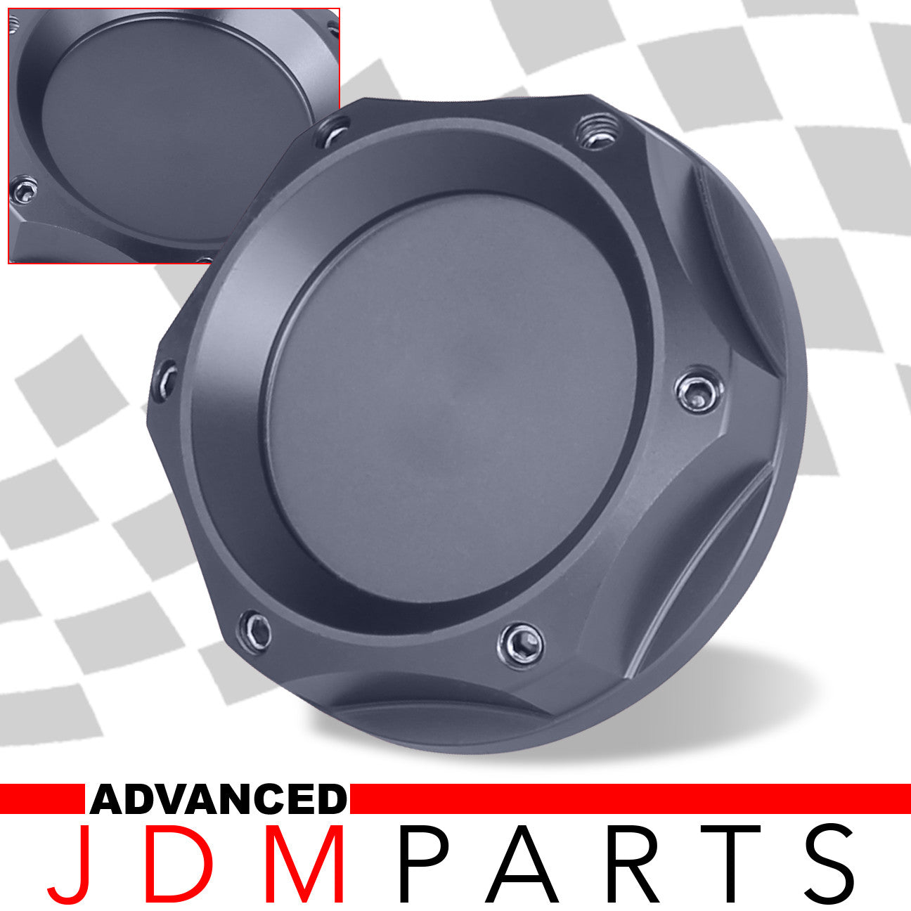 Toyota Aluminum Round Circle Hole Style Oil Cap Gunmetal - Parts Agent