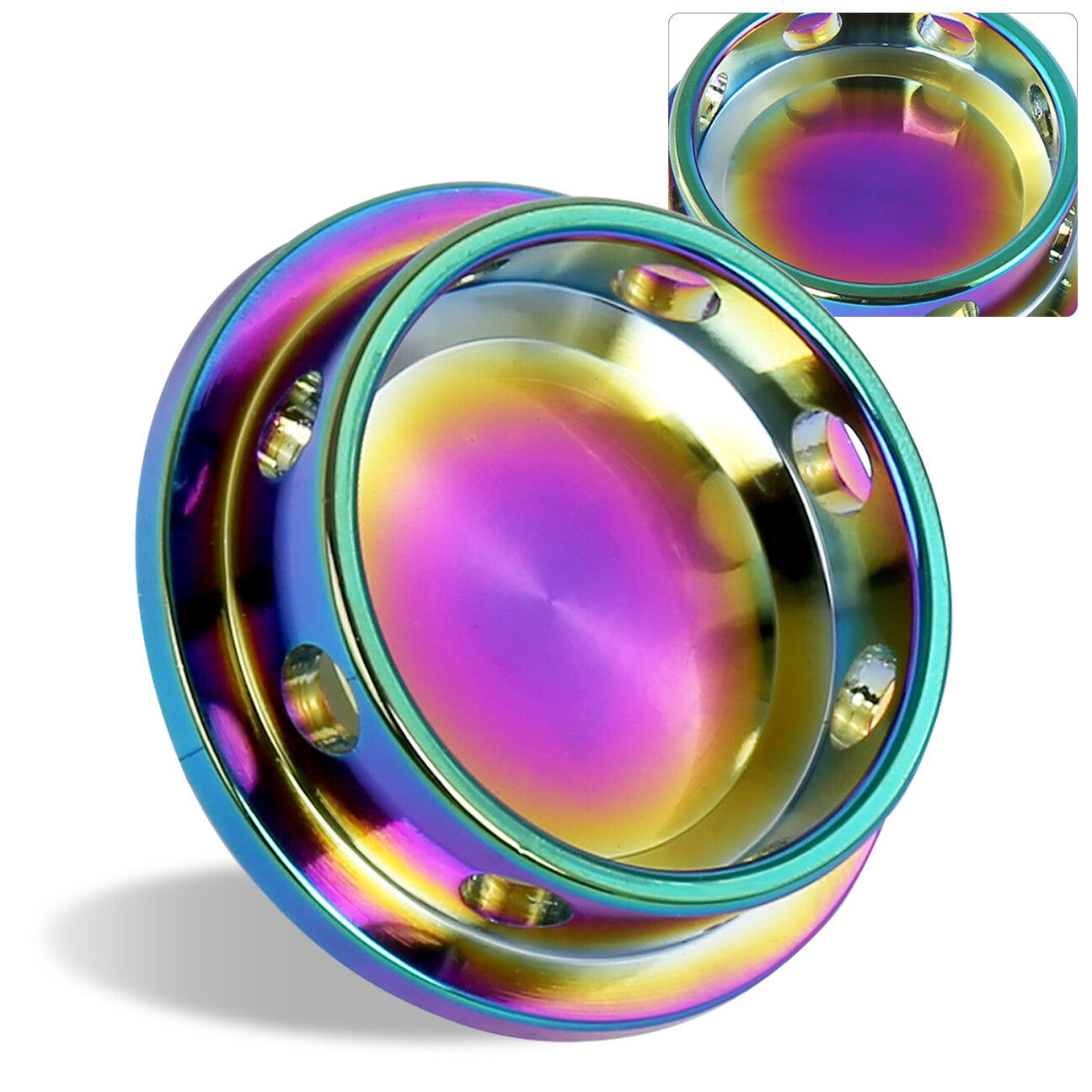 Toyota Aluminum Round Circle Hole Style Oil Cap Neo Chrome - Parts Agent