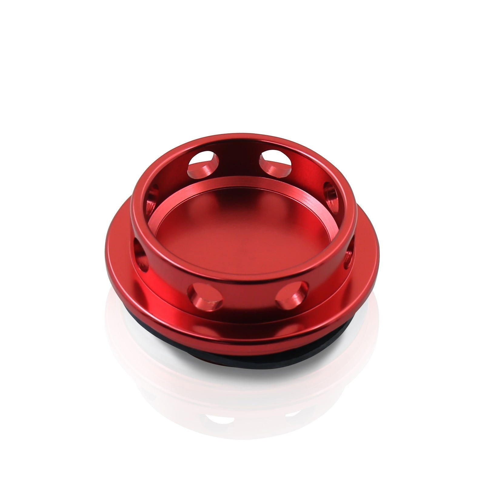 Toyota Aluminum Round Circle Hole Style Oil Cap Red - Parts Agent