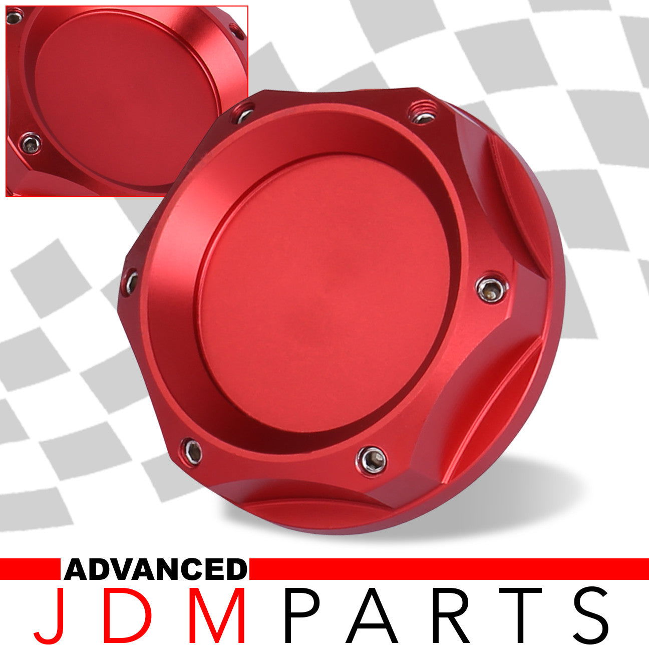 Toyota Aluminum Round Circle Hole Style Oil Cap Red - Parts Agent