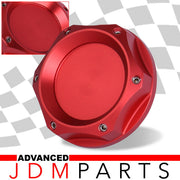 Toyota Aluminum Round Circle Hole Style Oil Cap Red - Parts Agent