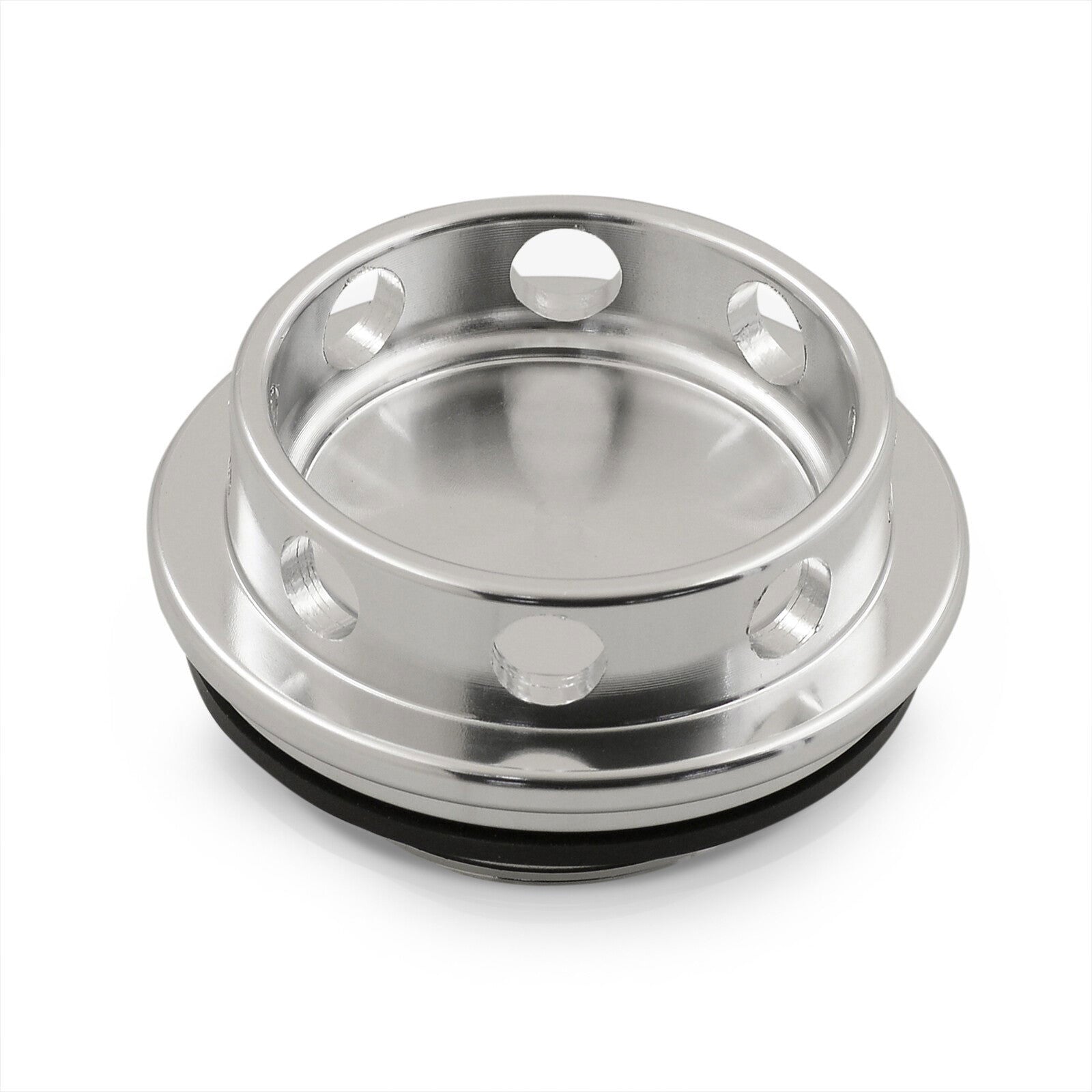 Toyota Aluminum Round Circle Hole Style Oil Cap Silver - Parts Agent
