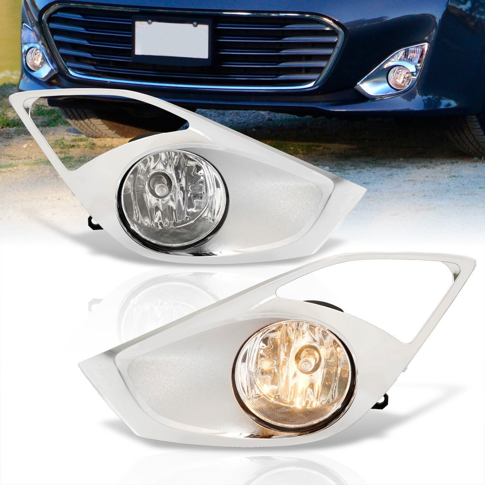 Toyota Avalon 2013-2015 Front Fog Lights Clear Len (Includes Switch & Wiring Harness) - Parts Agent