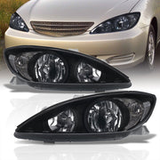 Toyota Camry 2002-2004 Factory Style Headlights Black Housing Clear Len Clear Reflector - Parts Agent