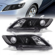 Toyota Camry 2007-2009 Factory Style Projector Headlights Black Housing Clear Len Clear Reflector - Parts Agent