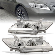 Toyota Camry 2007-2009 LED DRL Bar Factory Style Headlights Chrome Housing Clear Len Clear Reflector - Parts Agent