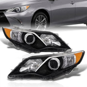 Toyota Camry 2012-2014 Factory Style Headlights Black Housing Clear Len Amber Reflector - Parts Agent