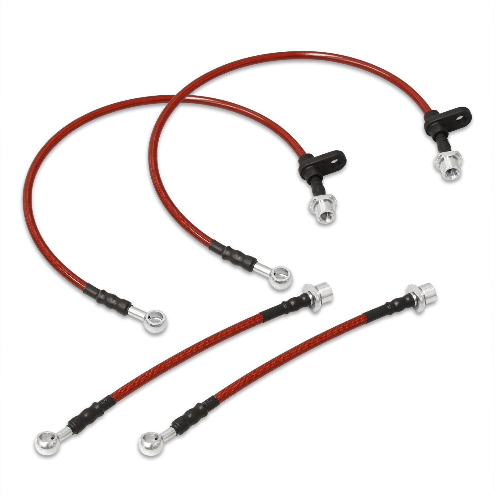 Toyota Celica GTS 2000-2005 / Scion TC 2005-2010 Stainless Steel Braided Oil Brake Lines Red (Models with Rear Disc Only) - Parts Agent