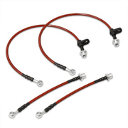 Toyota Celica GTS 2000-2005 / Scion TC 2005-2010 Stainless Steel Braided Oil Brake Lines Red (Models with Rear Disc Only) - Parts Agent