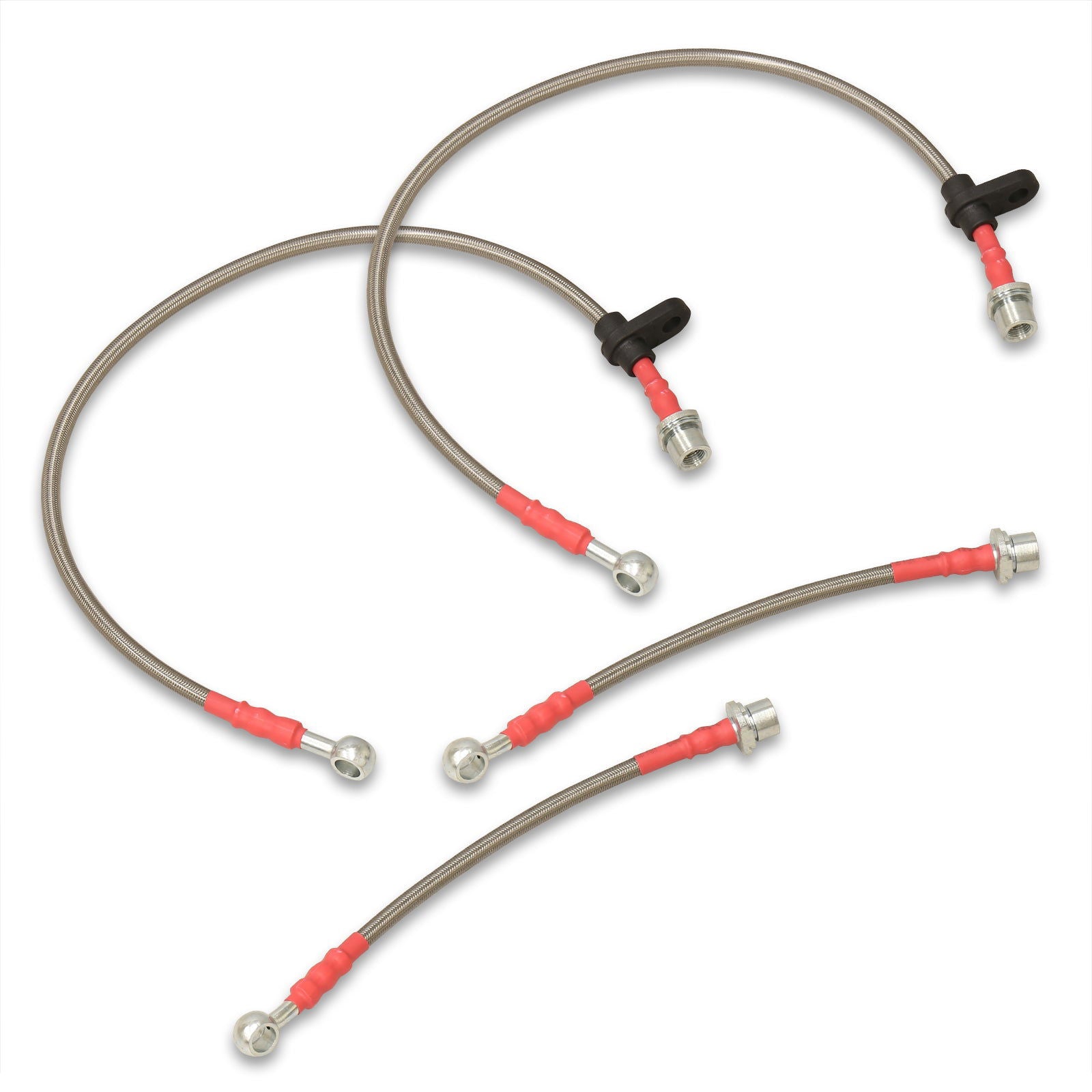 Toyota Celica GTS 2000-2005 / Scion TC 2005-2010 Stainless Steel Braided Oil Brake Lines Silver (Models with Rear Disc Only) - Parts Agent