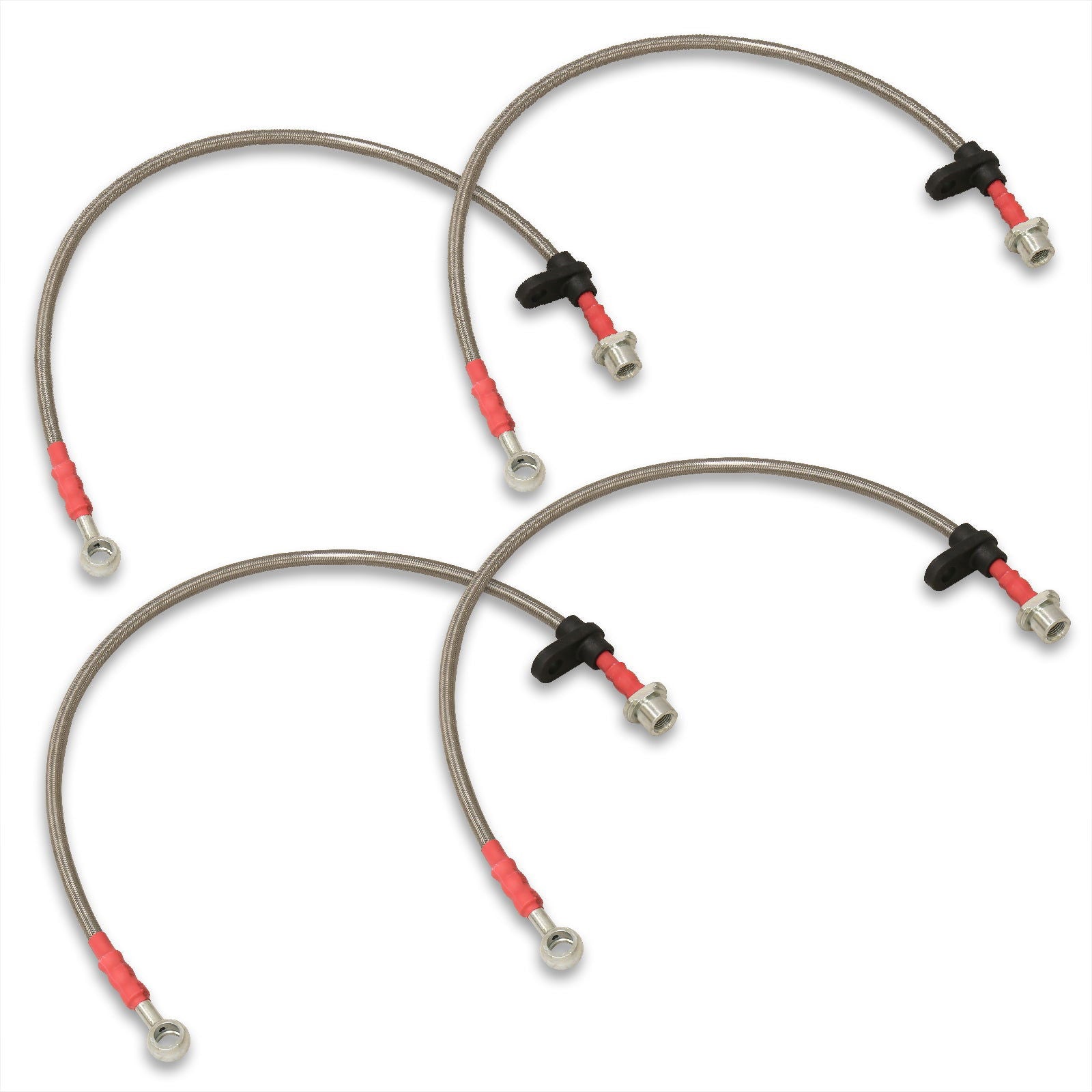 Toyota Celica GT 1994-1999 Stainless Steel Braided Oil Brake Lines Silver (Models with Rear Disc Only) - Parts Agent