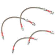 Toyota Corolla 1984-1987 Stainless Steel Braided Oil Brake Lines Silver (Models with Rear Drum Brakes Only) - Parts Agent