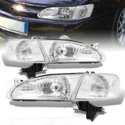 Toyota Corolla 1998-2000 Factory Style Headlights + Corners Chrome Housing Clear Len Clear Reflector - Parts Agent
