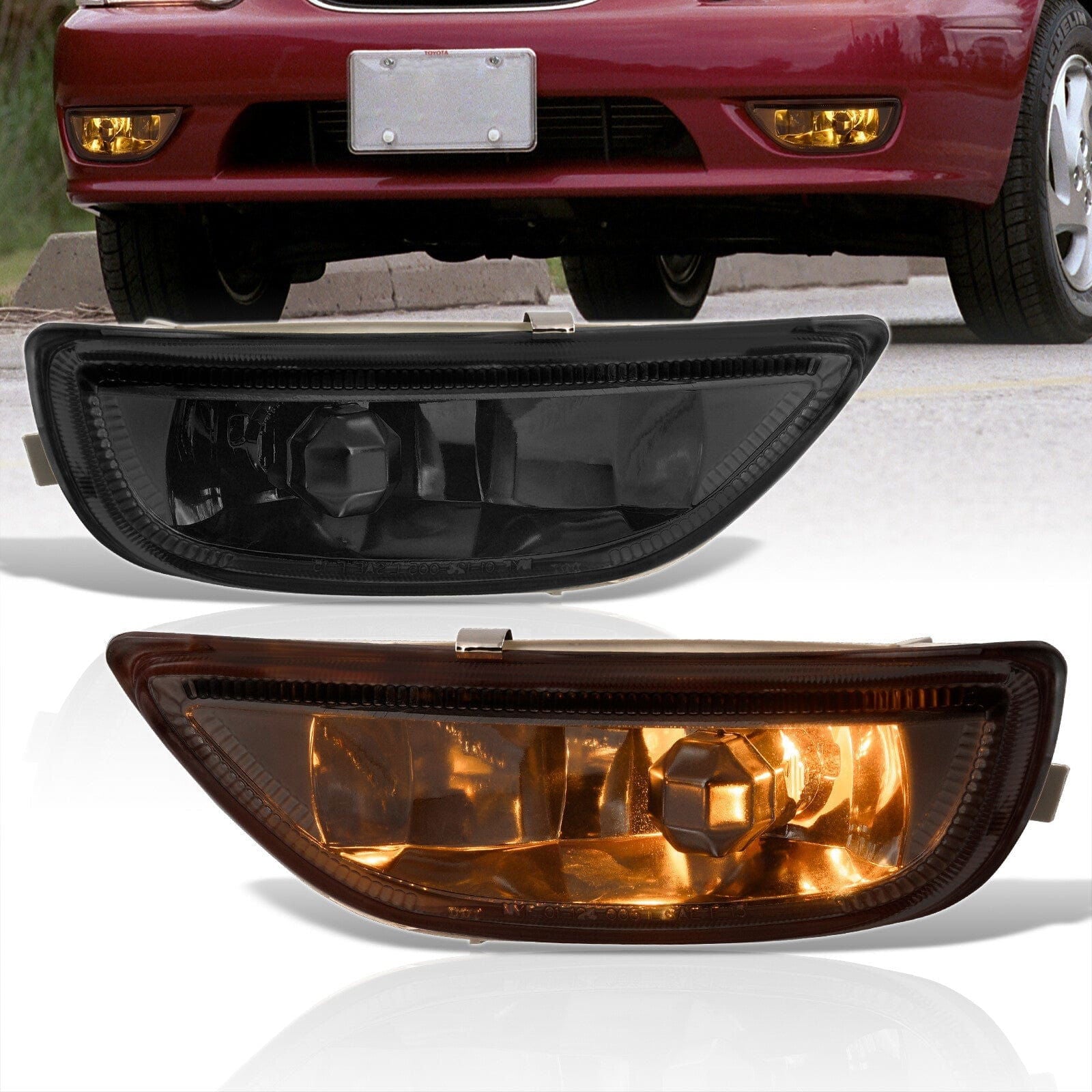 Toyota Corolla 2001-2002 Front Fog Lights Smoked Len (No Switch & Wiring Harness) - Parts Agent