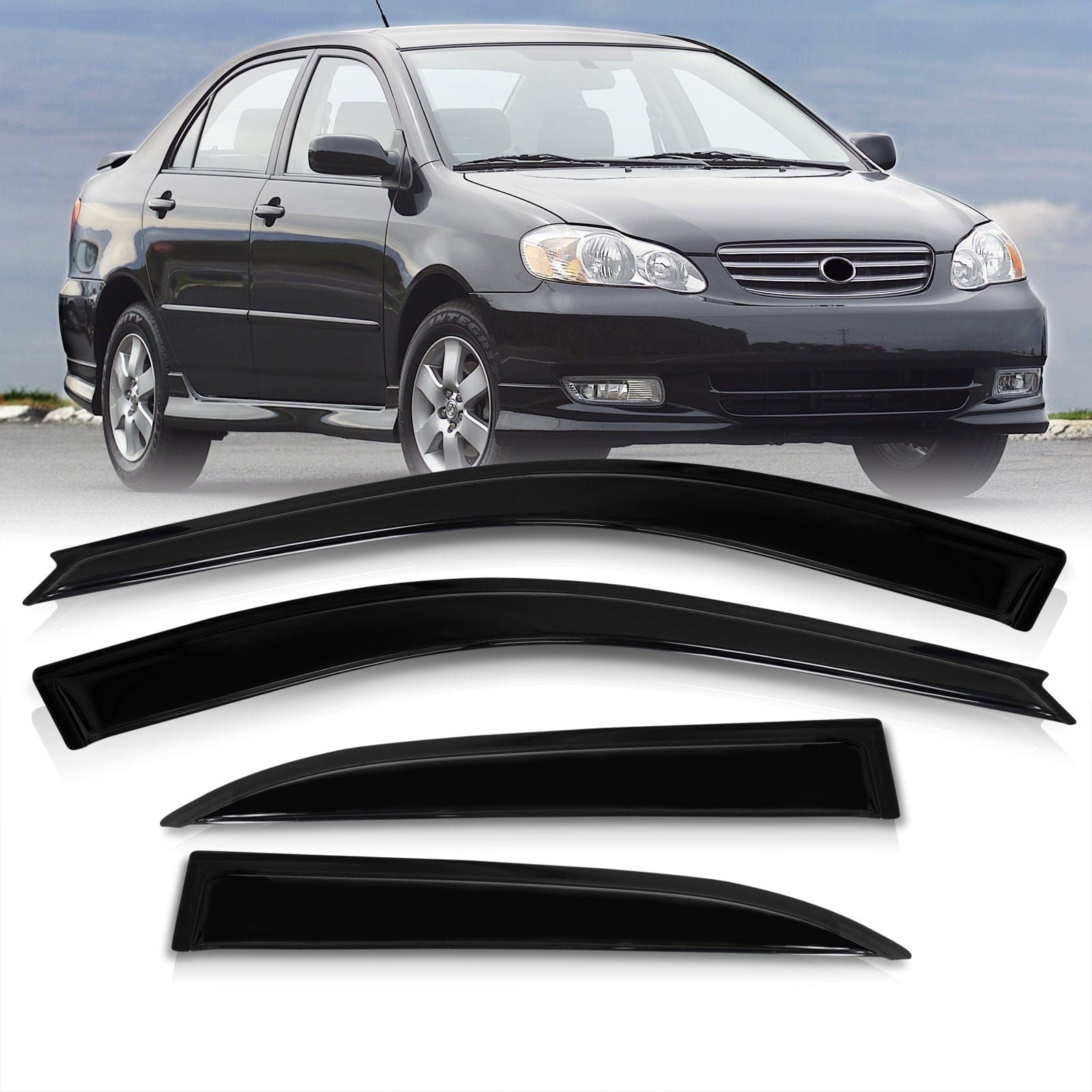 Toyota Corolla 2003-2006 4 Door Tape On Window Visors - Parts Agent