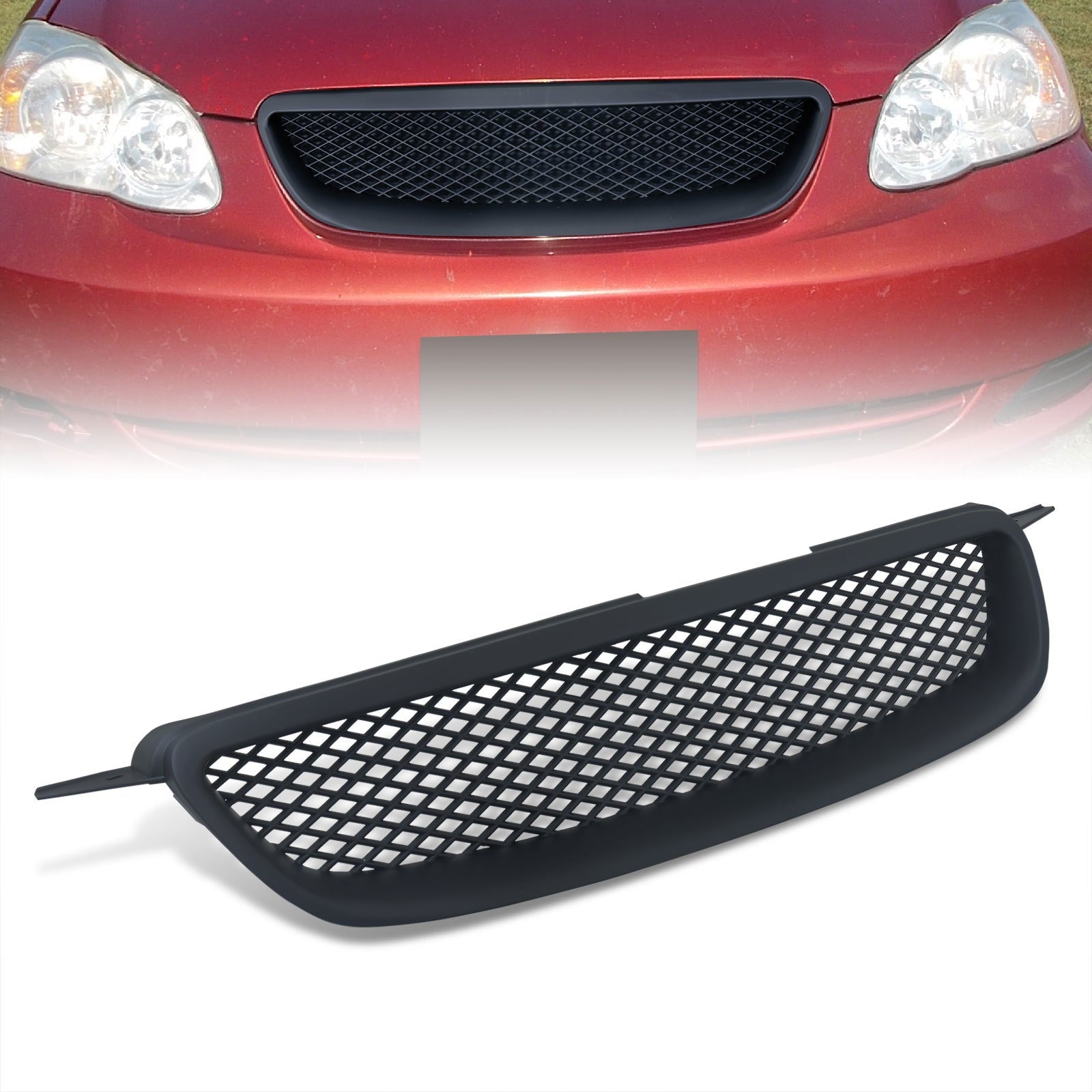 Toyota Corolla 2003-2008 Mesh Style Front Grille Black - Parts Agent